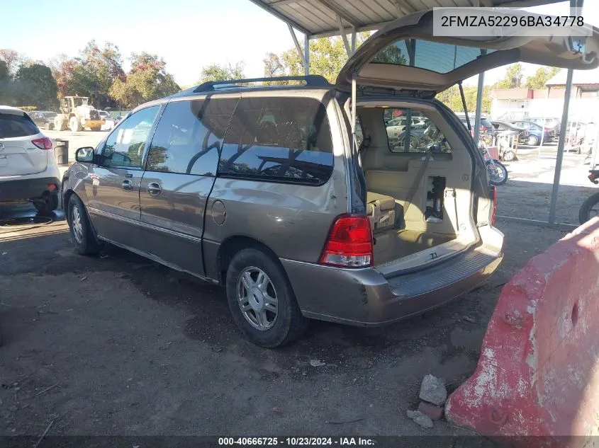 2006 Ford Freestar Sel VIN: 2FMZA52296BA34778 Lot: 40666725