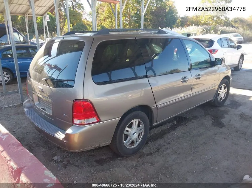 2006 Ford Freestar Sel VIN: 2FMZA52296BA34778 Lot: 40666725