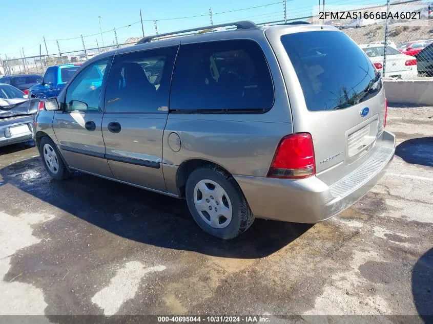 2006 Ford Freestar Se VIN: 2FMZA51666BA46021 Lot: 40695044