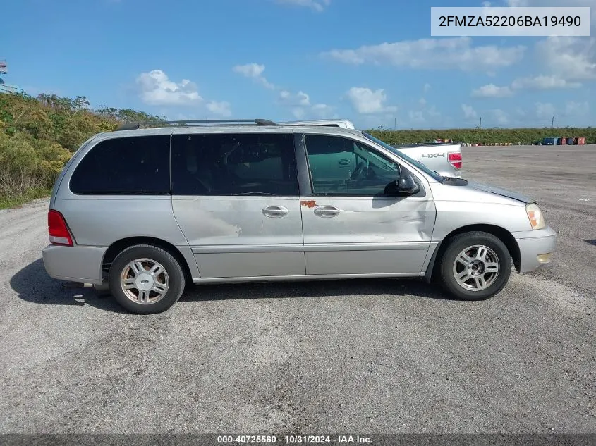 2006 Ford Freestar Sel VIN: 2FMZA52206BA19490 Lot: 40725560