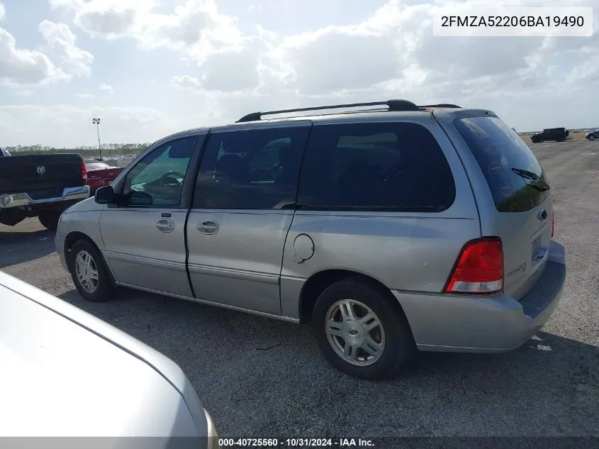 2006 Ford Freestar Sel VIN: 2FMZA52206BA19490 Lot: 40725560