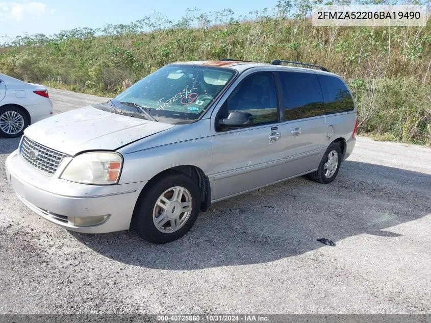 2006 Ford Freestar Sel VIN: 2FMZA52206BA19490 Lot: 40725560