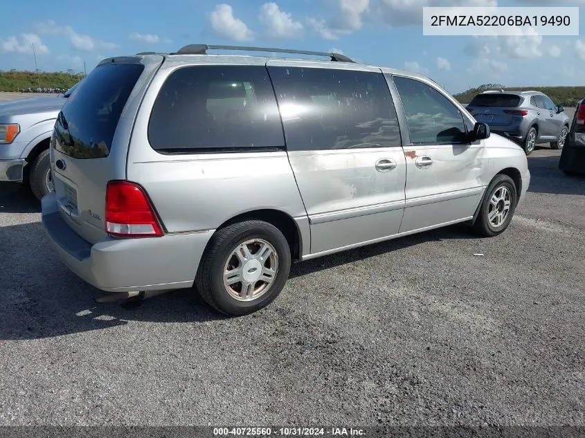 2006 Ford Freestar Sel VIN: 2FMZA52206BA19490 Lot: 40725560