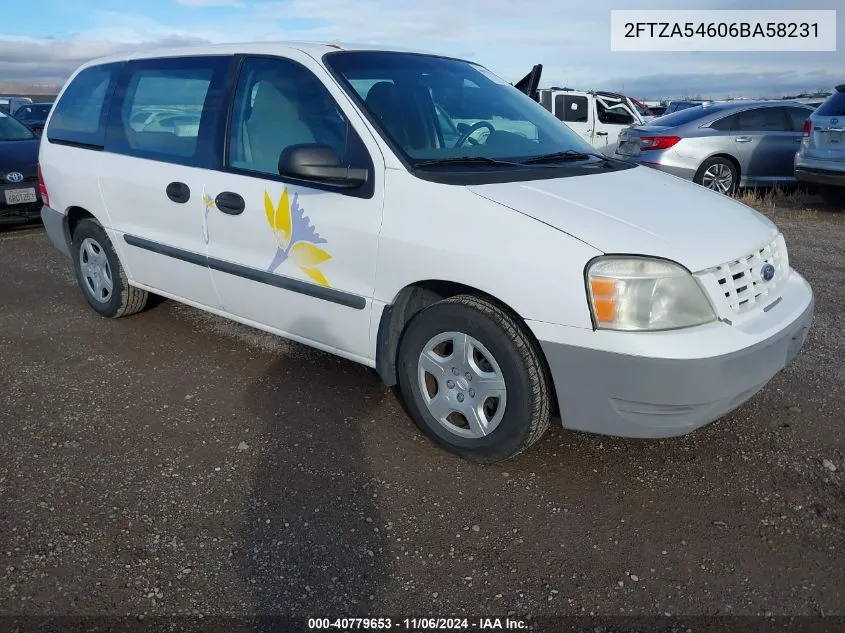 2006 Ford Freestar VIN: 2FTZA54606BA58231 Lot: 40779653