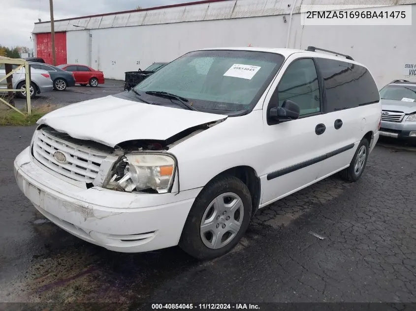 2006 Ford Freestar Se VIN: 2FMZA51696BA41475 Lot: 40854045