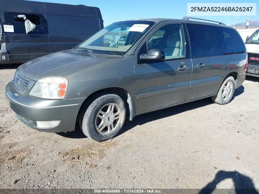 2006 Ford Freestar Sel VIN: 2FMZA52246BA26247 Lot: 40858668