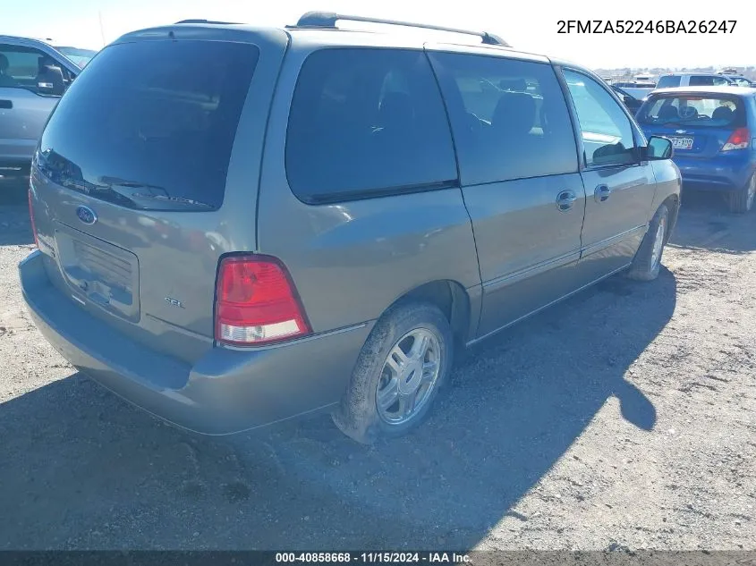 2006 Ford Freestar Sel VIN: 2FMZA52246BA26247 Lot: 40858668