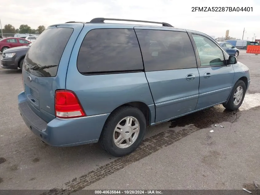 2007 Ford Freestar Sel VIN: 2FMZA52287BA04401 Lot: 40635844