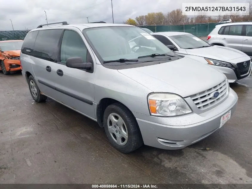 2007 Ford Freestar Se VIN: 2FMDA51247BA31543 Lot: 40858664