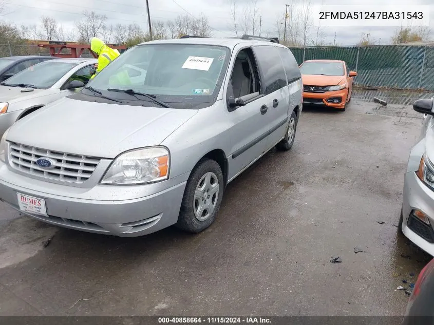 2007 Ford Freestar Se VIN: 2FMDA51247BA31543 Lot: 40858664