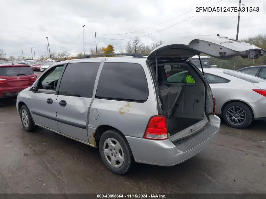 2007 Ford Freestar Se VIN: 2FMDA51247BA31543 Lot: 40858664