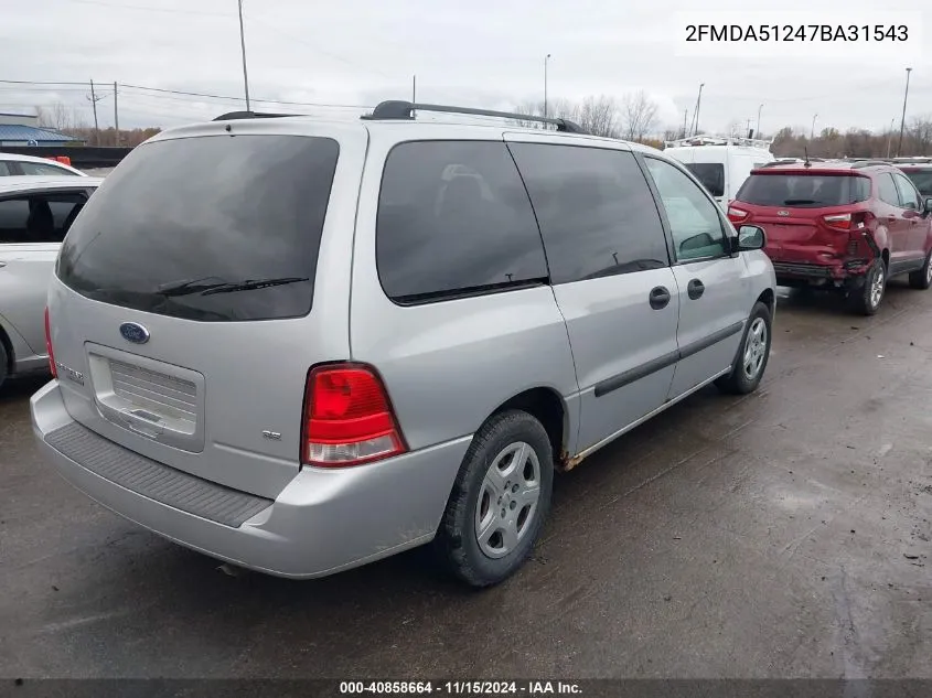 2007 Ford Freestar Se VIN: 2FMDA51247BA31543 Lot: 40858664