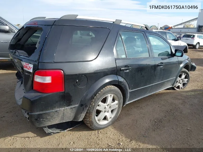 2005 Ford Freestyle Limited VIN: 1FMDK06175GA10496 Lot: 12125591