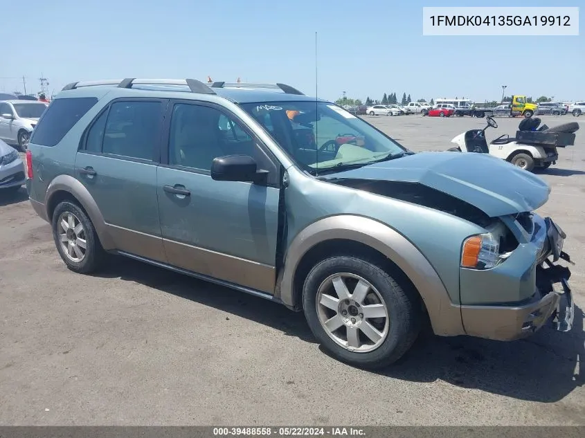 2005 Ford Freestyle Se VIN: 1FMDK04135GA19912 Lot: 39488558