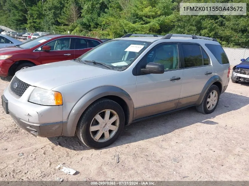 2005 Ford Freestyle Se VIN: 1FMZK01155GA43672 Lot: 39970363