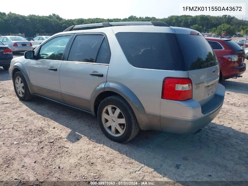 2005 Ford Freestyle Se VIN: 1FMZK01155GA43672 Lot: 39970363