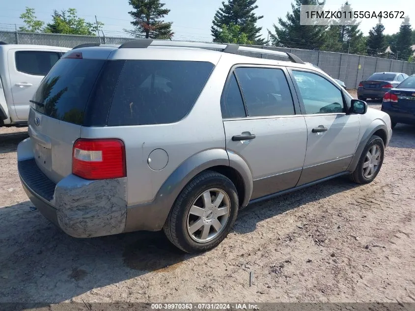 2005 Ford Freestyle Se VIN: 1FMZK01155GA43672 Lot: 39970363