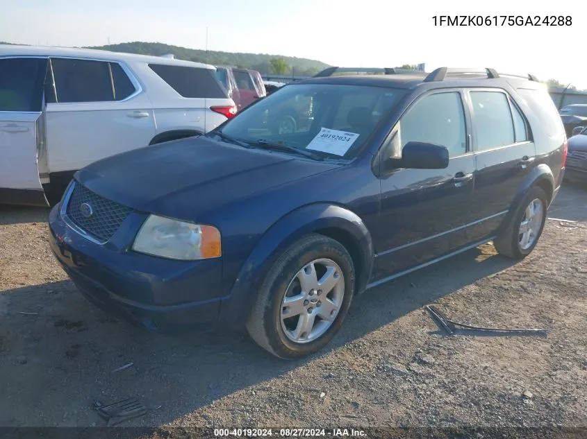 2005 Ford Freestyle Limited VIN: 1FMZK06175GA24288 Lot: 40192024