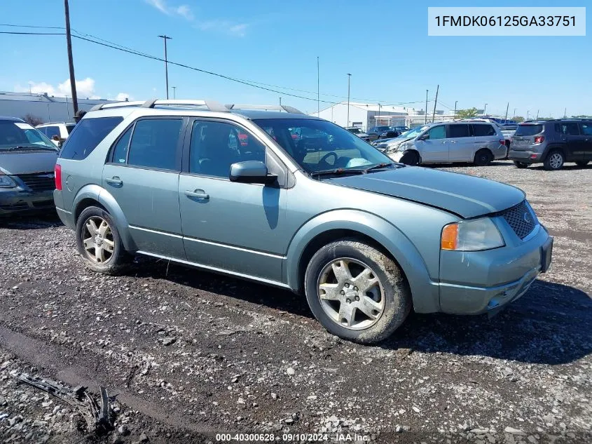 2005 Ford Freestyle Limited VIN: 1FMDK06125GA33751 Lot: 40300628