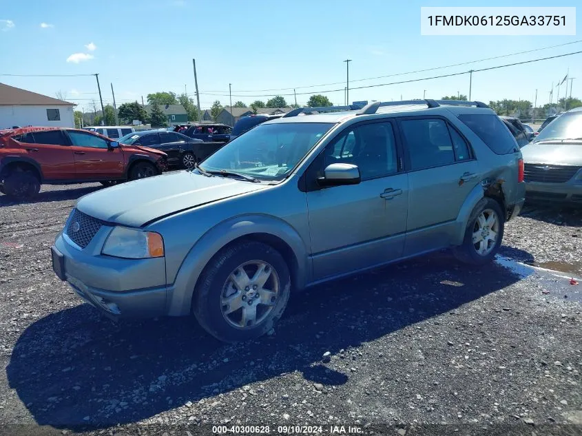 2005 Ford Freestyle Limited VIN: 1FMDK06125GA33751 Lot: 40300628