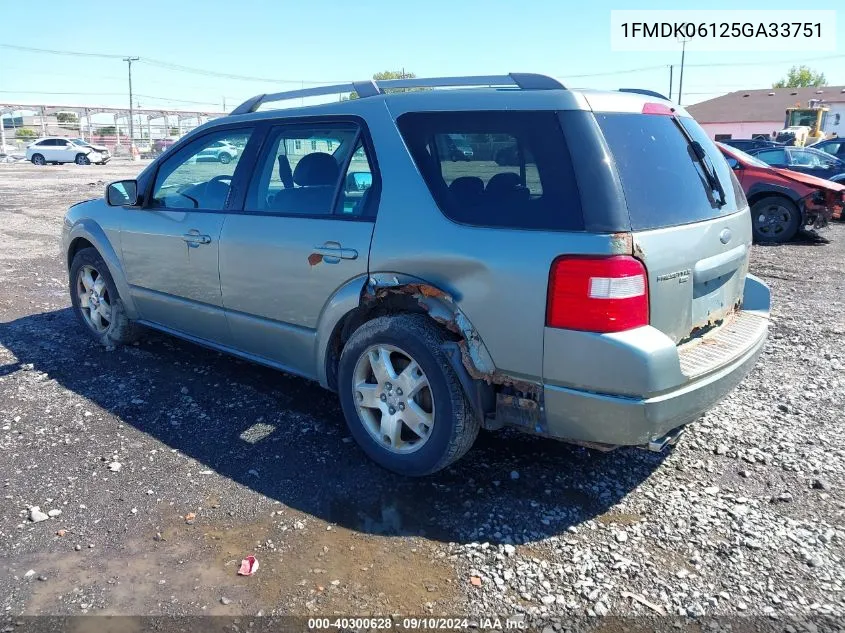 2005 Ford Freestyle Limited VIN: 1FMDK06125GA33751 Lot: 40300628