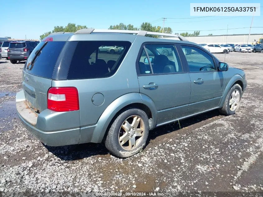 2005 Ford Freestyle Limited VIN: 1FMDK06125GA33751 Lot: 40300628