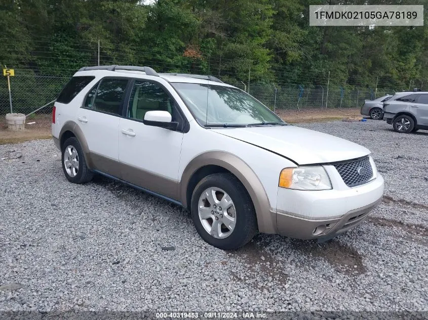 2005 Ford Freestyle Sel VIN: 1FMDK02105GA78189 Lot: 40319453