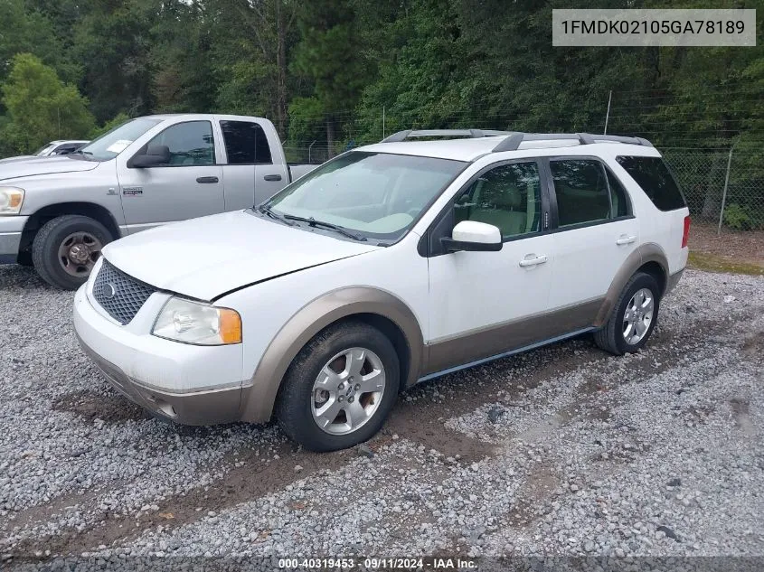 2005 Ford Freestyle Sel VIN: 1FMDK02105GA78189 Lot: 40319453