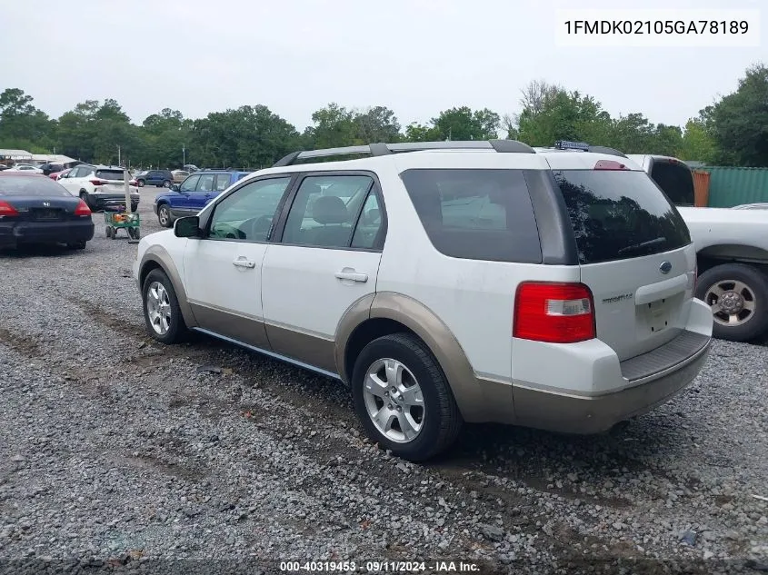 2005 Ford Freestyle Sel VIN: 1FMDK02105GA78189 Lot: 40319453