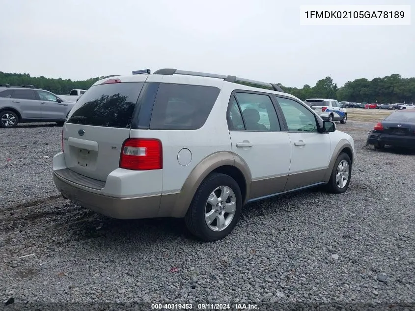 2005 Ford Freestyle Sel VIN: 1FMDK02105GA78189 Lot: 40319453