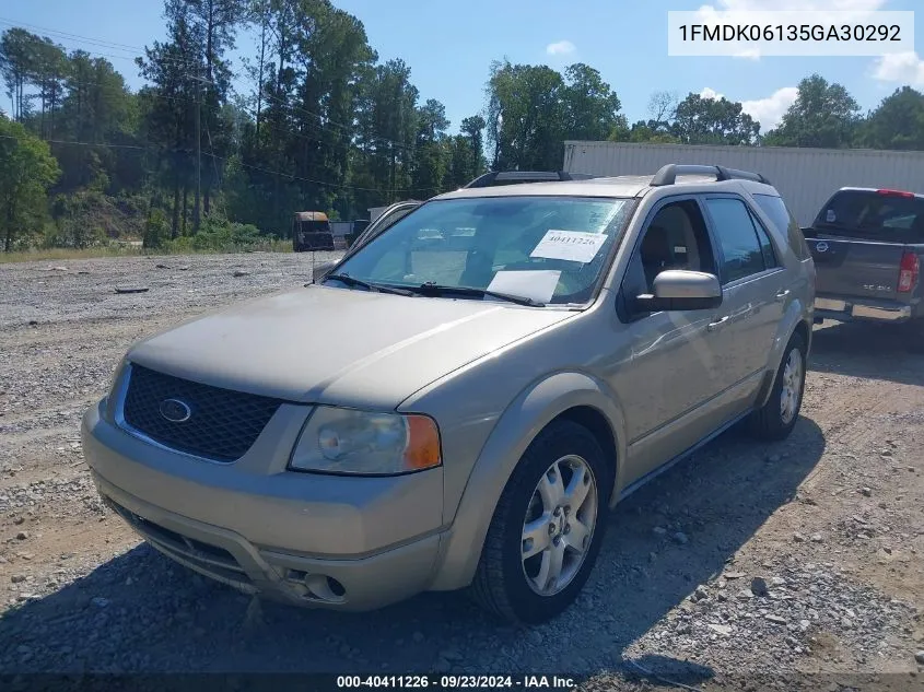 2005 Ford Freestyle Limited VIN: 1FMDK06135GA30292 Lot: 40411226