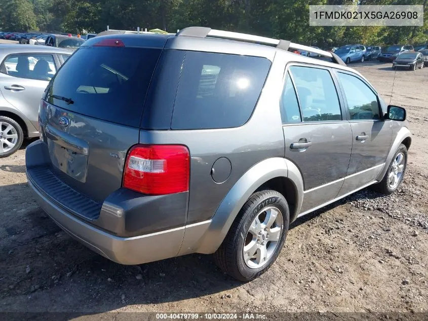 2005 Ford Freestyle Sel VIN: 1FMDK021X5GA26908 Lot: 40479799