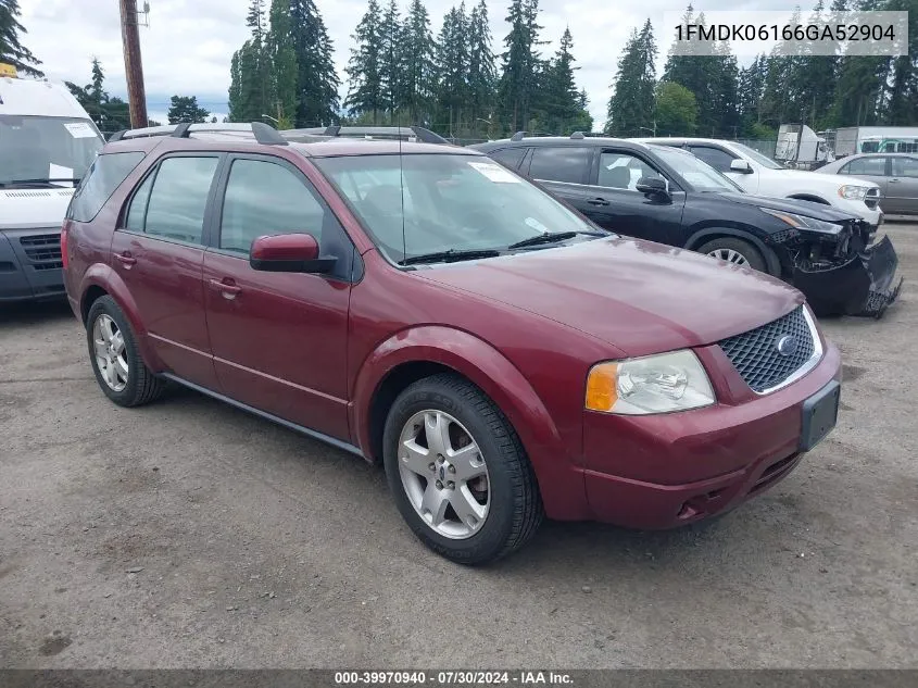 2006 Ford Freestyle Limited VIN: 1FMDK06166GA52904 Lot: 39970940