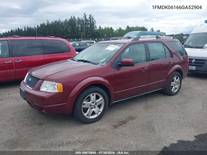 2006 Ford Freestyle Limited VIN: 1FMDK06166GA52904 Lot: 39970940