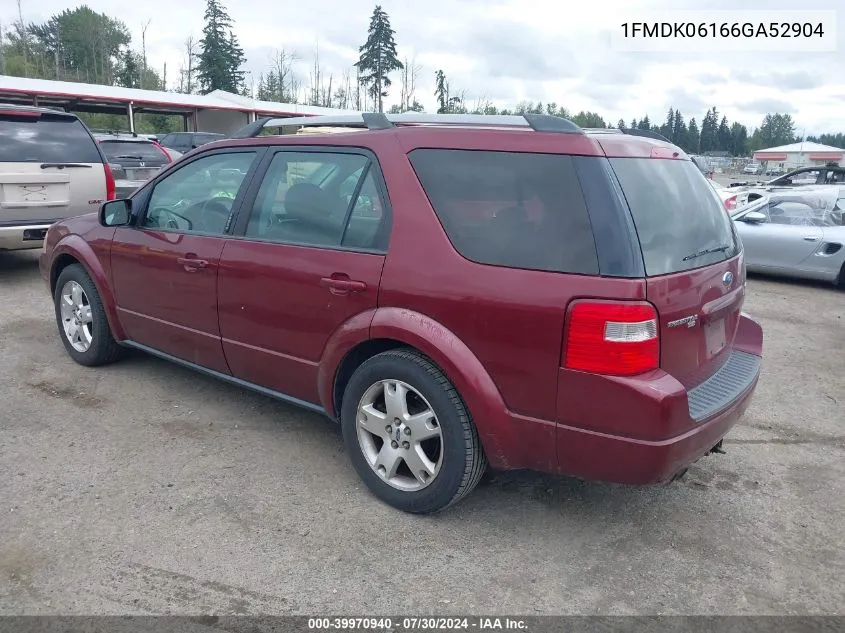 2006 Ford Freestyle Limited VIN: 1FMDK06166GA52904 Lot: 39970940