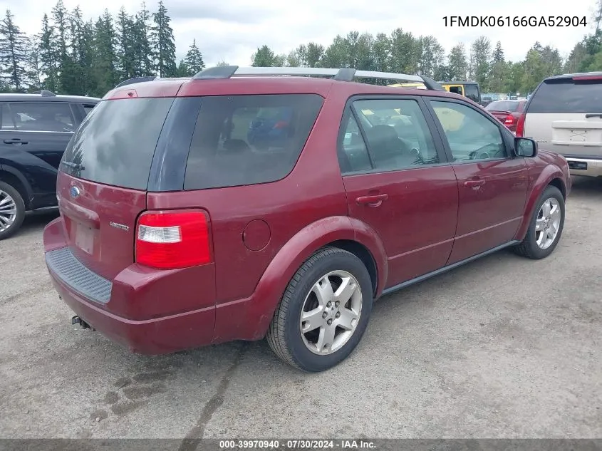 1FMDK06166GA52904 2006 Ford Freestyle Limited