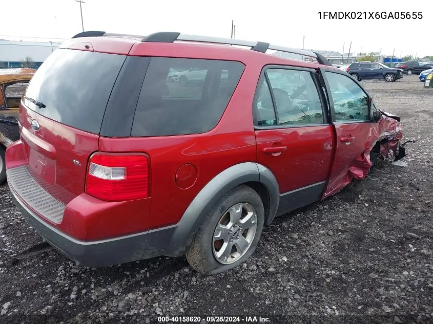 2006 Ford Freestyle Sel VIN: 1FMDK021X6GA05655 Lot: 40158620