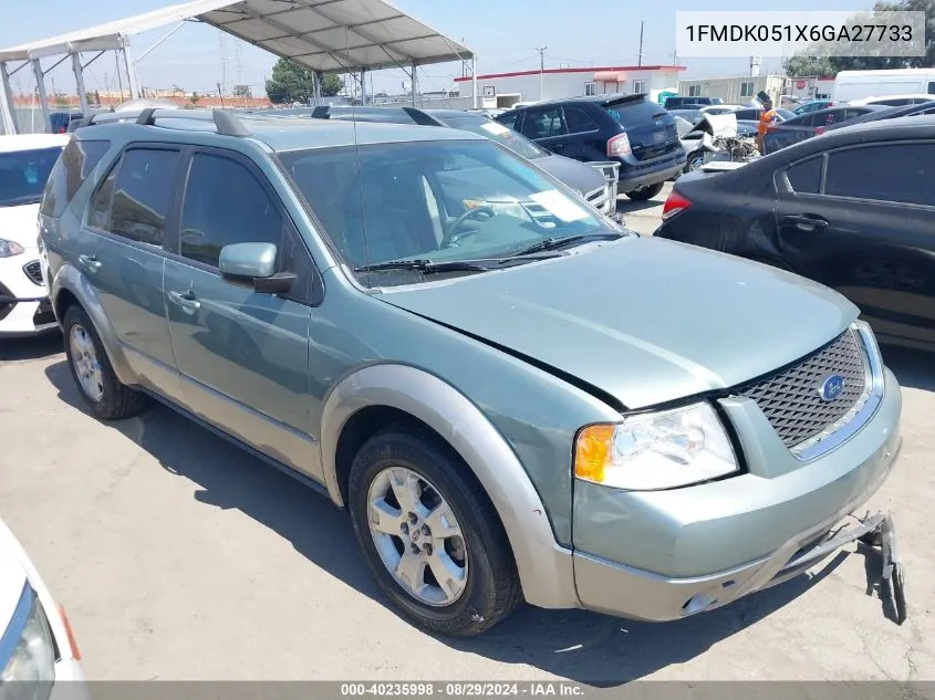 2006 Ford Freestyle Sel VIN: 1FMDK051X6GA27733 Lot: 40235998