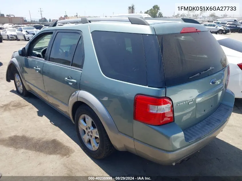 2006 Ford Freestyle Sel VIN: 1FMDK051X6GA27733 Lot: 40235998