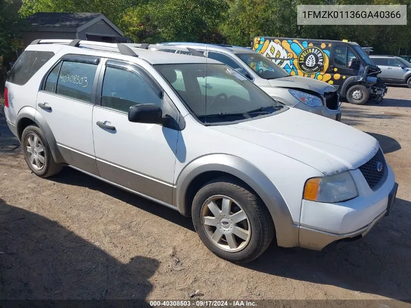 2006 Ford Freestyle Se VIN: 1FMZK01136GA40366 Lot: 40308503