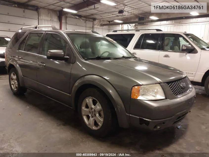 2006 Ford Freestyle Limited VIN: 1FMDK06186GA34761 Lot: 40359943