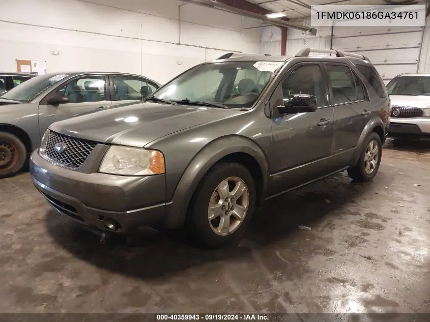 2006 Ford Freestyle Limited VIN: 1FMDK06186GA34761 Lot: 40359943