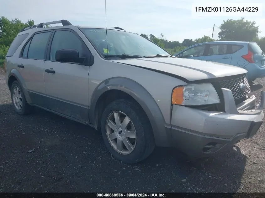 2006 Ford Freestyle Se VIN: 1FMZK01126GA44229 Lot: 40518574