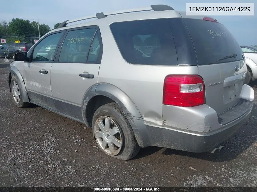 1FMZK01126GA44229 2006 Ford Freestyle Se