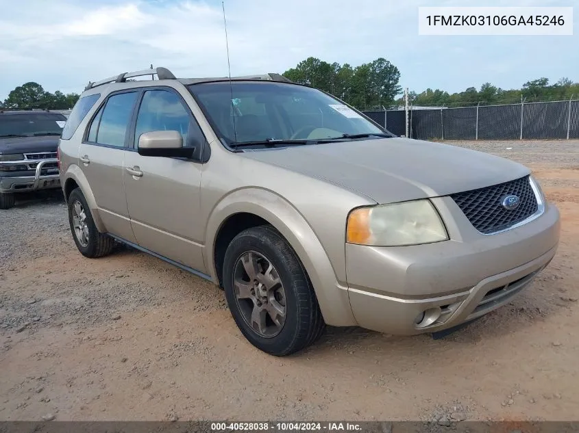 2006 Ford Freestyle Limited VIN: 1FMZK03106GA45246 Lot: 40528038