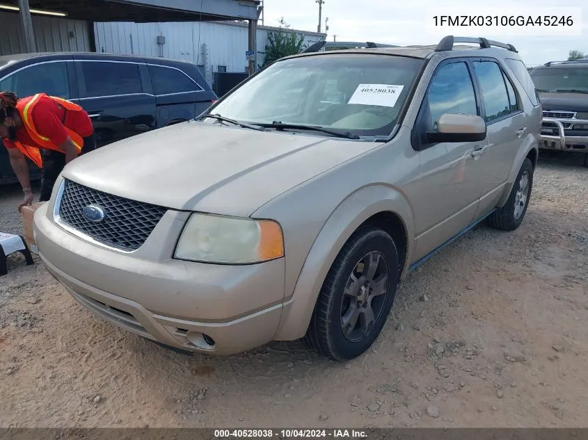 2006 Ford Freestyle Limited VIN: 1FMZK03106GA45246 Lot: 40528038