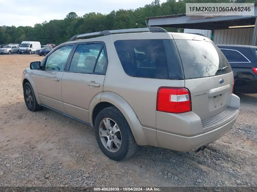 2006 Ford Freestyle Limited VIN: 1FMZK03106GA45246 Lot: 40528038