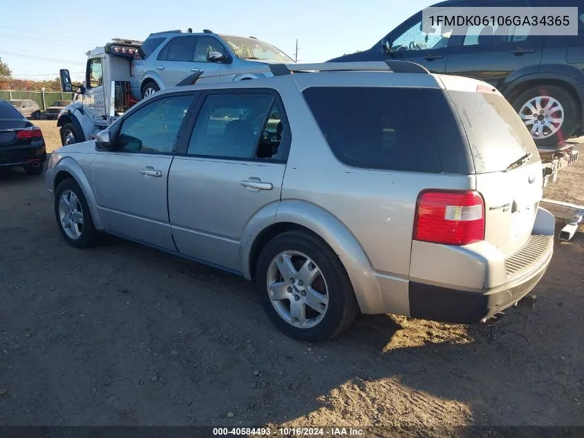 2006 Ford Freestyle Limited VIN: 1FMDK06106GA34365 Lot: 40584493