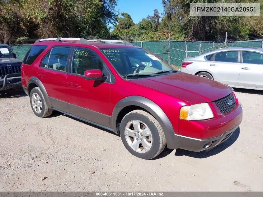 2006 Ford Freestyle Sel VIN: 1FMZK02146GA20951 Lot: 40611531