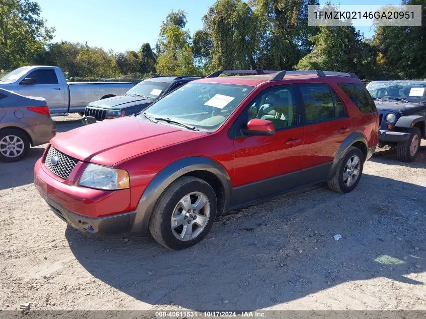 2006 Ford Freestyle Sel VIN: 1FMZK02146GA20951 Lot: 40611531